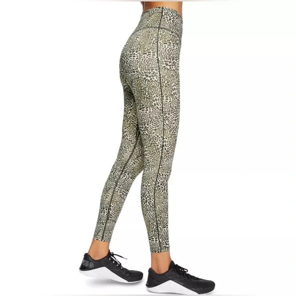 Nike Women’s Dri Fit Animal Leopard Print 7/8 Ankle Workout Leggings Size Small